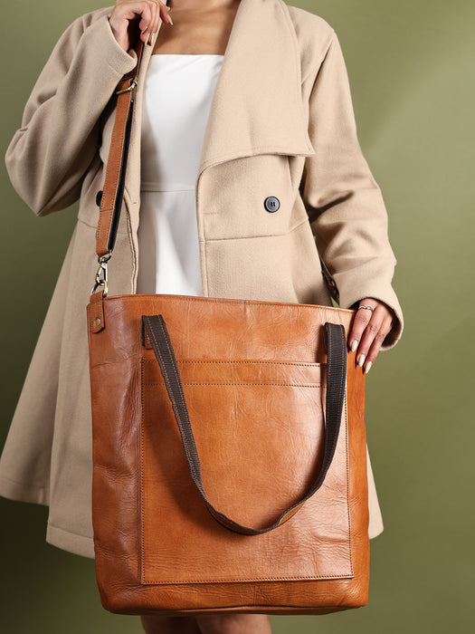 Classic Vertical Leather Tote