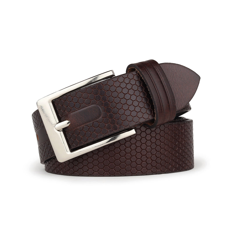 Bison Dark Brown Leather Belt