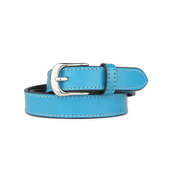 Women's Slim Leather Belt-Blue
