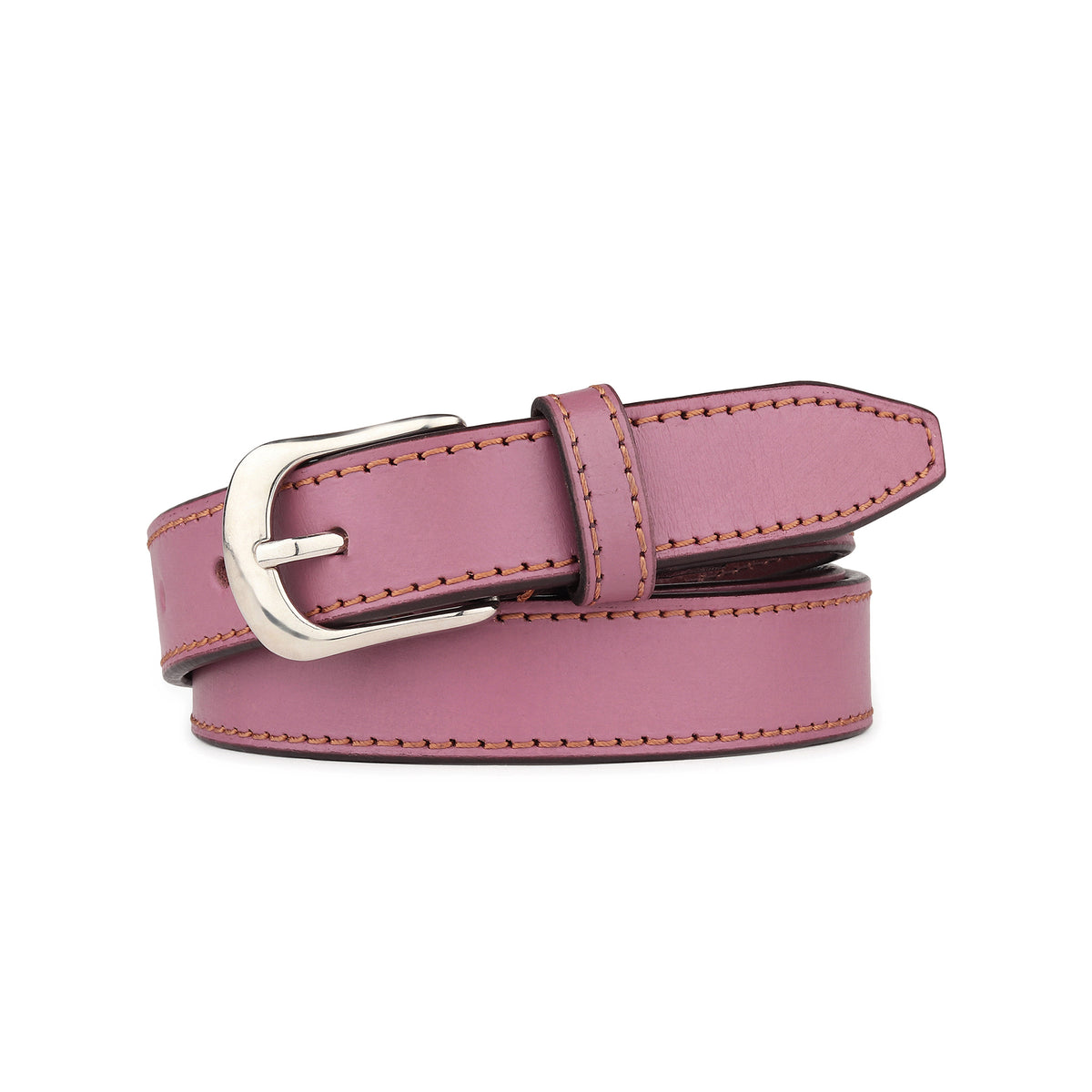 Women's Slim Leather Belt-Viola Purple — Classy Leather Bags