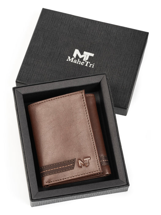 SleekCut Tri-Fold Wallet - Brown