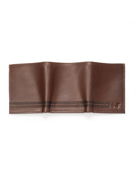 SleekCut Tri-Fold Wallet - Brown