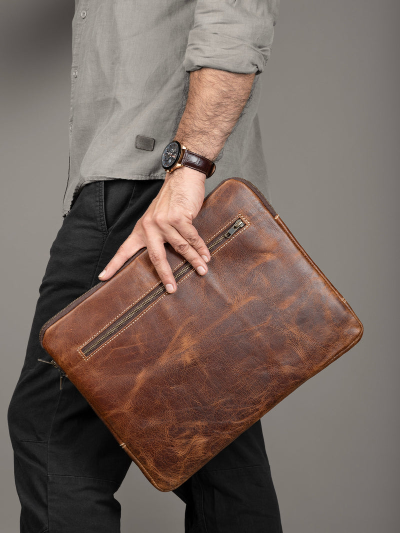 Hellbraune Laptoptasche