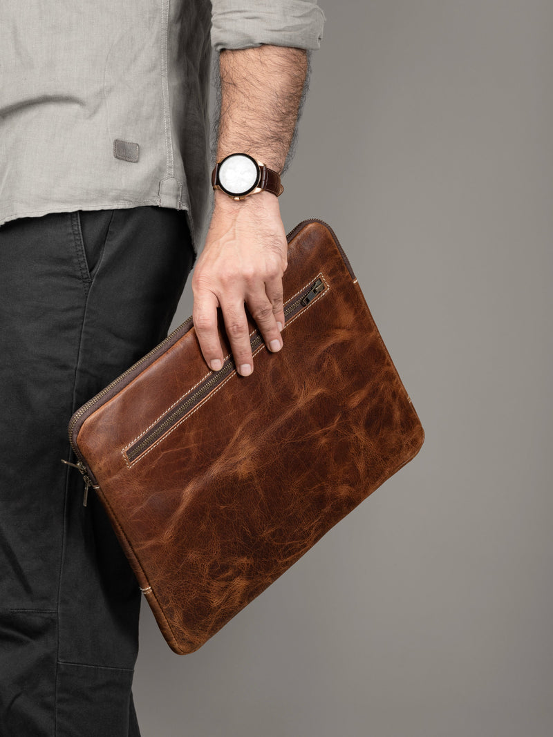 Hellbraune Laptoptasche