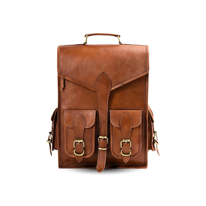 Vintage Leather Backpack Rucksack