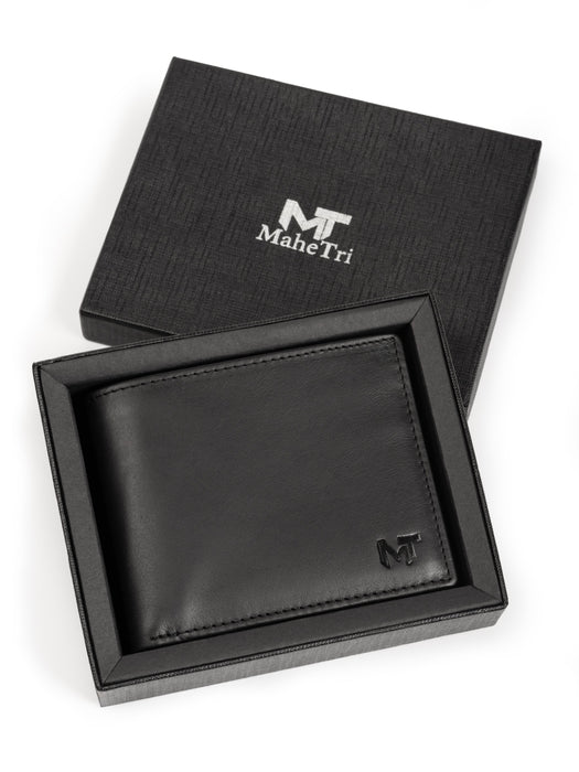 Wealth Ward Black Bi-folded Wallet