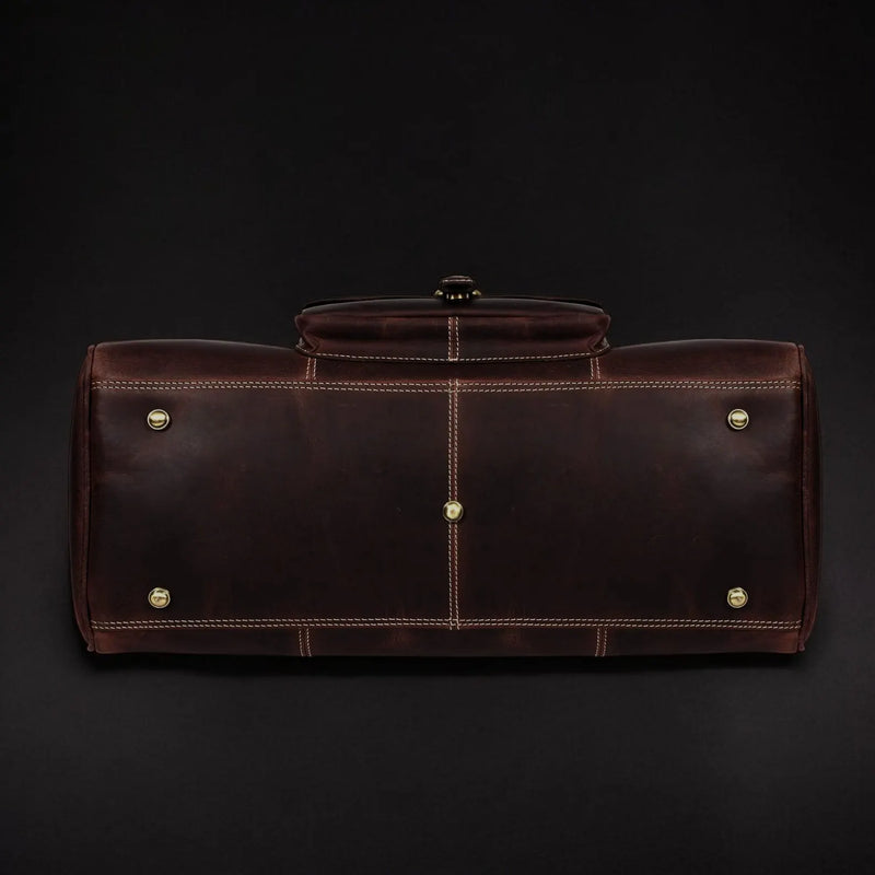 Full-Grain Distressed Leather Duffle Bag - Voyager Duffle