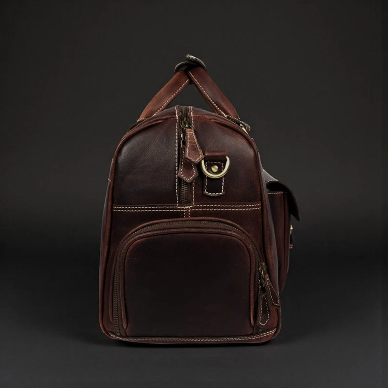 Full-Grain Distressed Leather Duffle Bag - Voyager Duffle