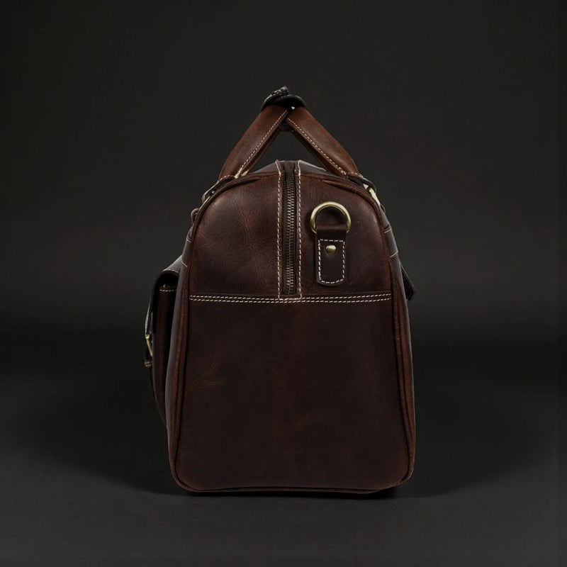 Full-Grain Distressed Leather Duffle Bag - Voyager Duffle