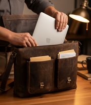 Stuffing laptop into bag