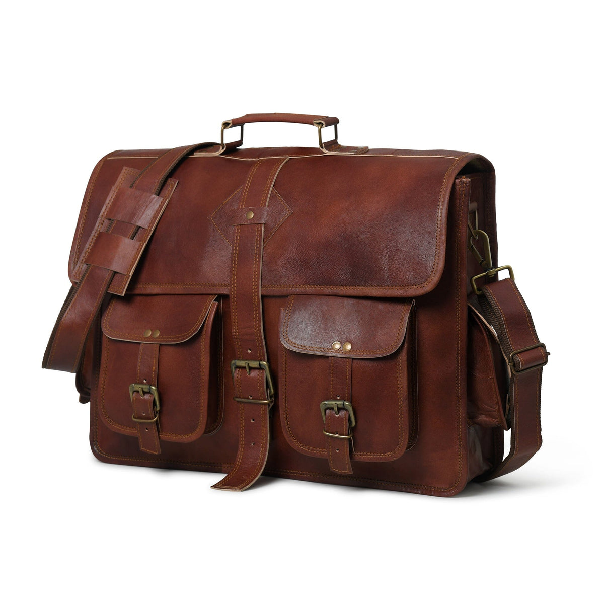 Retro Brown Leather Messenger Bag | Leather Handbag For Men — Classy ...