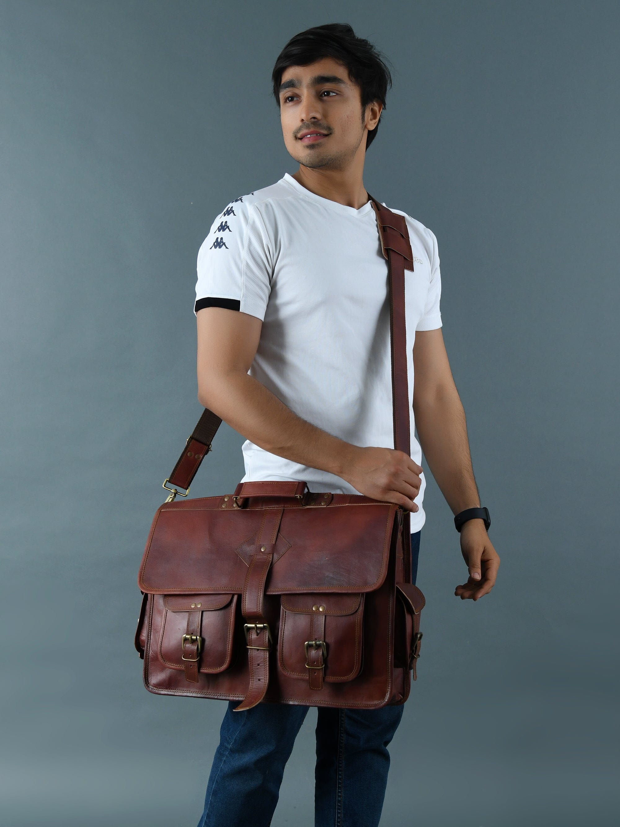 Retro Brown Leather Messenger Bag | Leather Handbag For Men