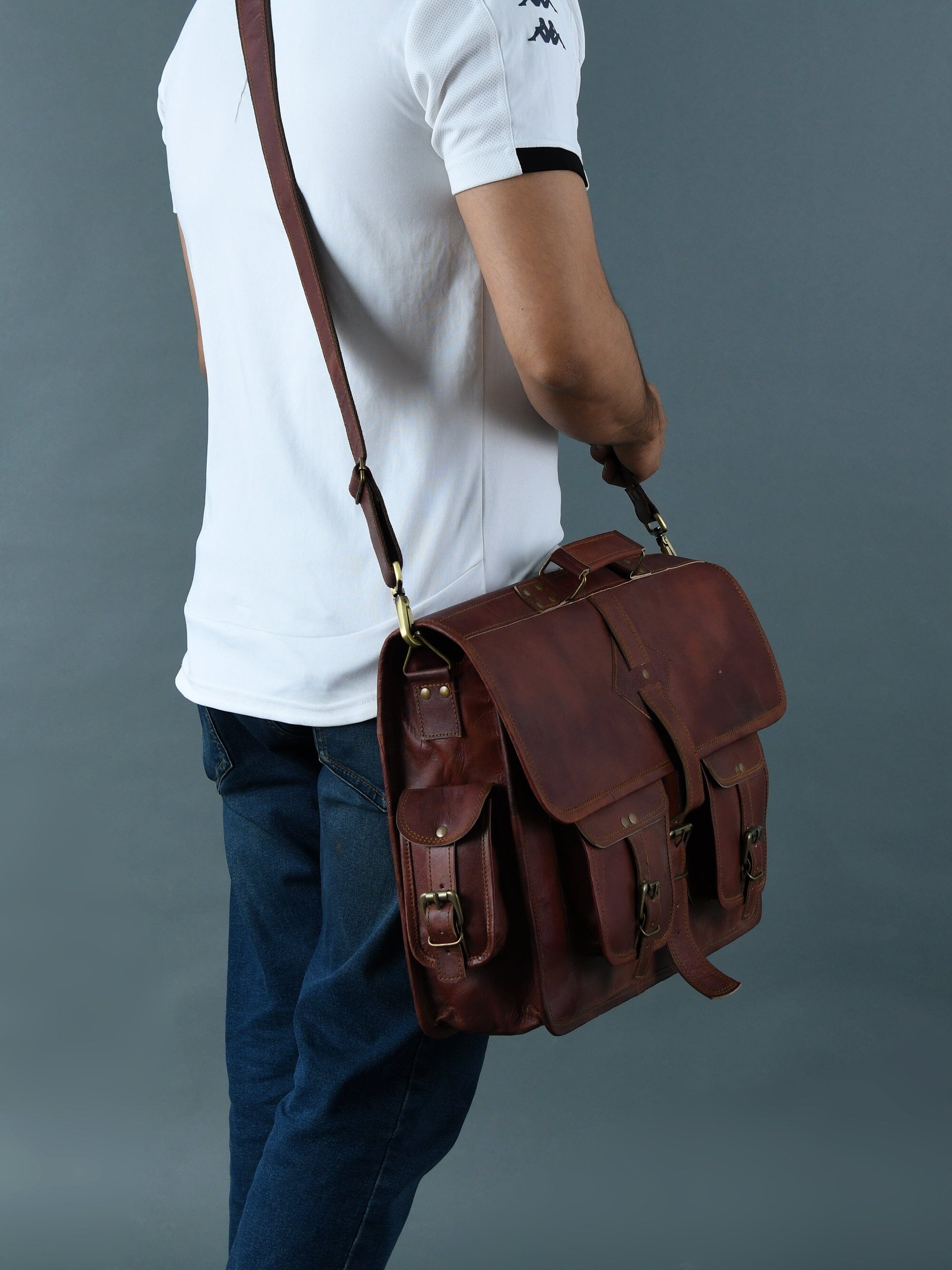 Retro Brown Leather Messenger Bag | Leather Handbag For Men
