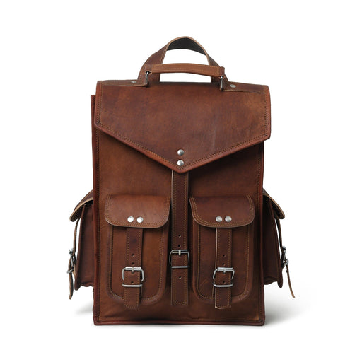 Convertible Leather Backpack Messenger Bag, Top handle — Classy Leather Bags