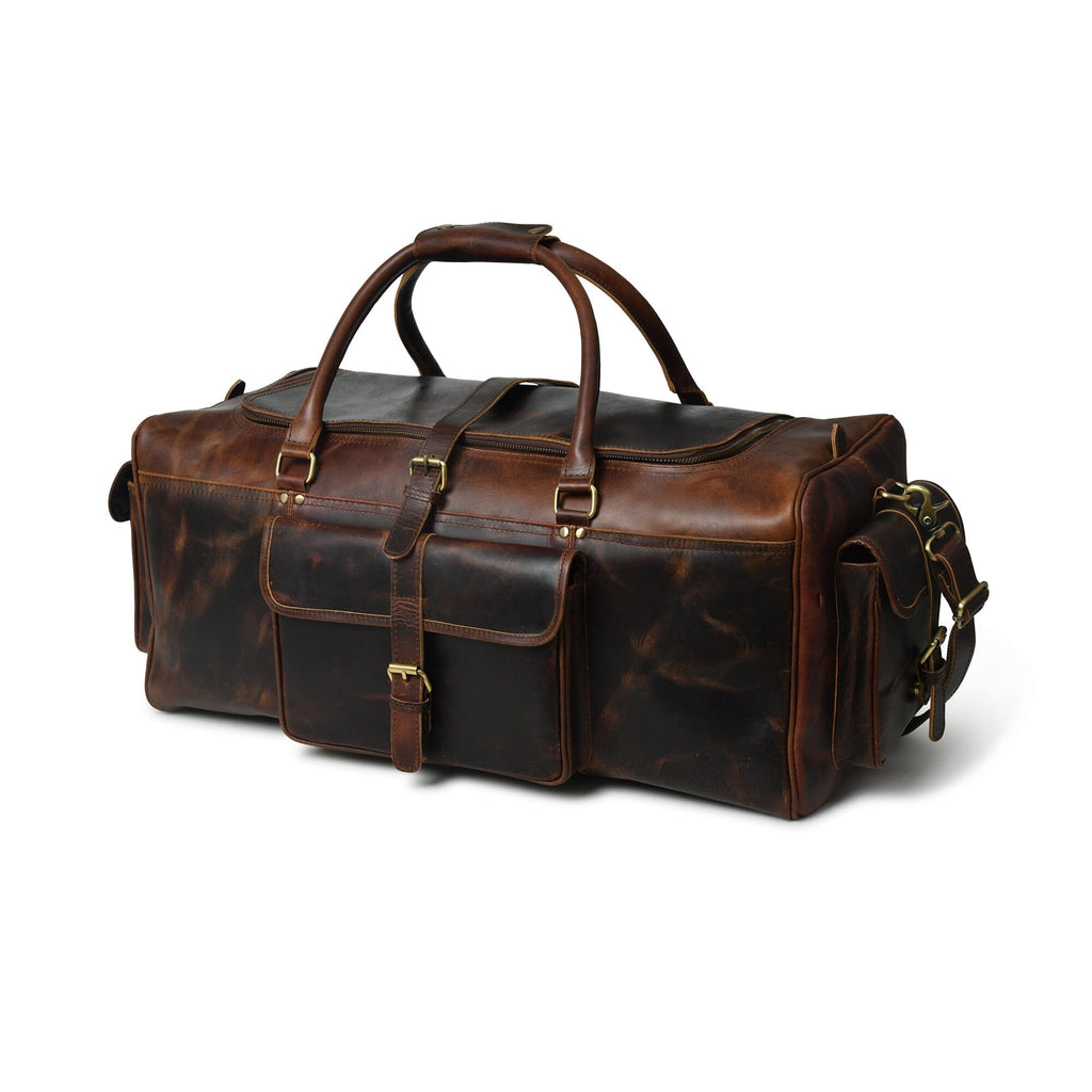 Duffel Bag Buffalo Leather CHAD light-brown travel bag holdall