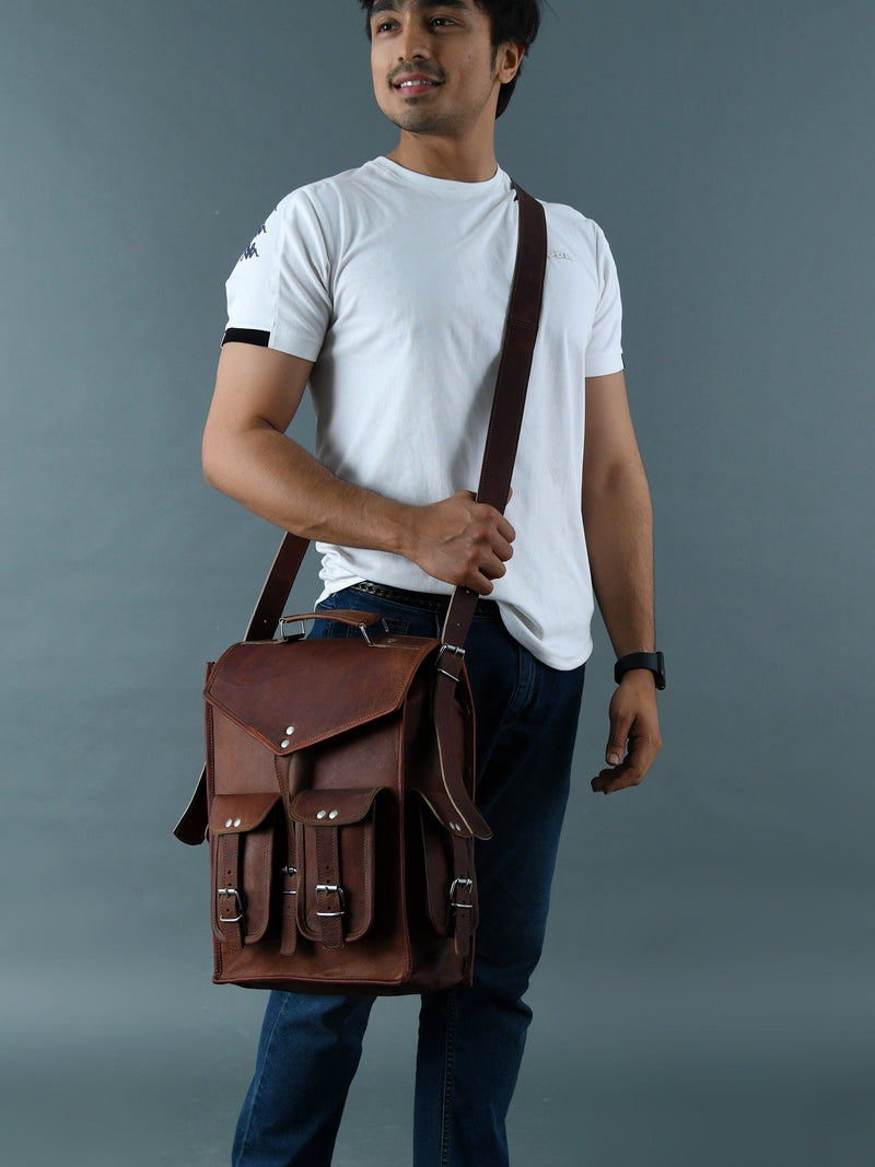 backpack messenger bag hybrid leather Upgrade your everyday carry with the FR Fashion Co Leather Backpack Messenger Hybrid Leather
