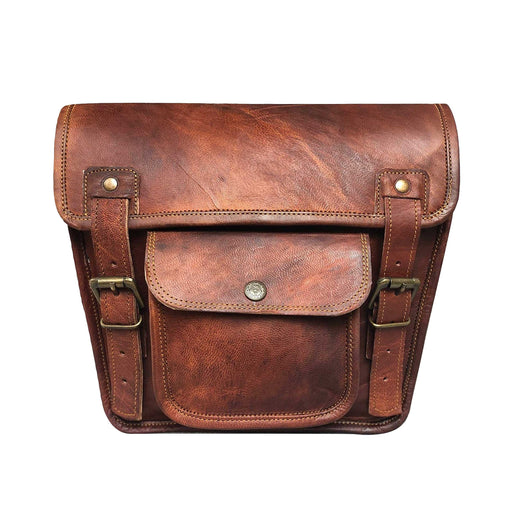 Leather Motorcycle Saddlebags, Side bag, Pannier / Vintage Brown