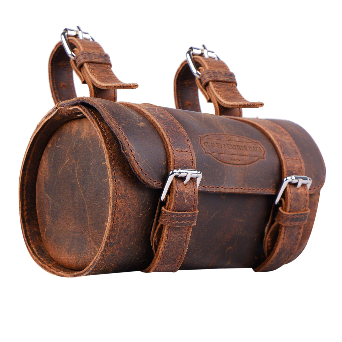 Grayson Leather Motorbike Side Pouch  Motorcycle Saddle Bag — Classy  Leather Bags