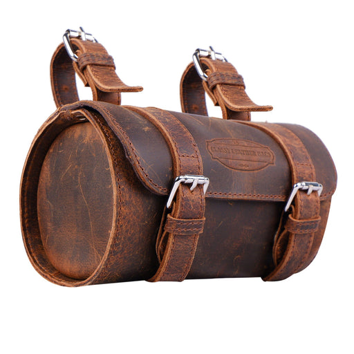 Vintage Brown Leather Saddle Bag for Women