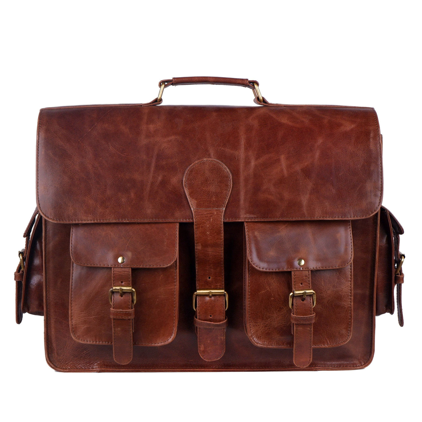 Distressed Men's Leather Messenger Bag | Laptop Messenger Bag — Classy ...