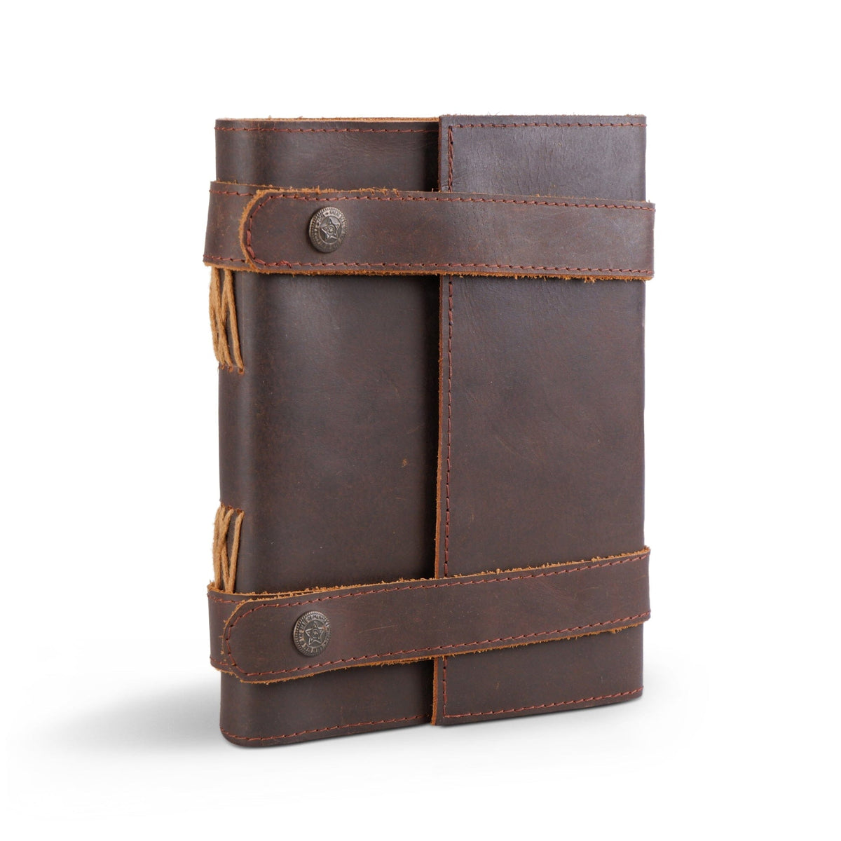 Vintage Dark Brown Leather Journal Notebook — Classy Leather Bags