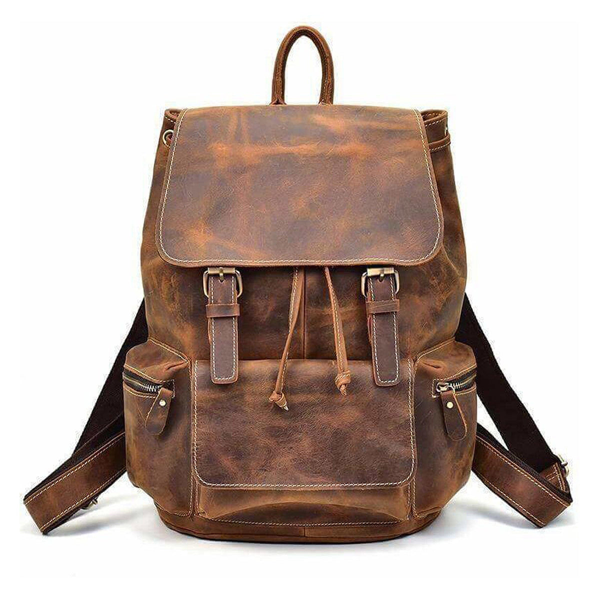 Cognac Multi Compartment Backpack with Lining - PEDRO TW