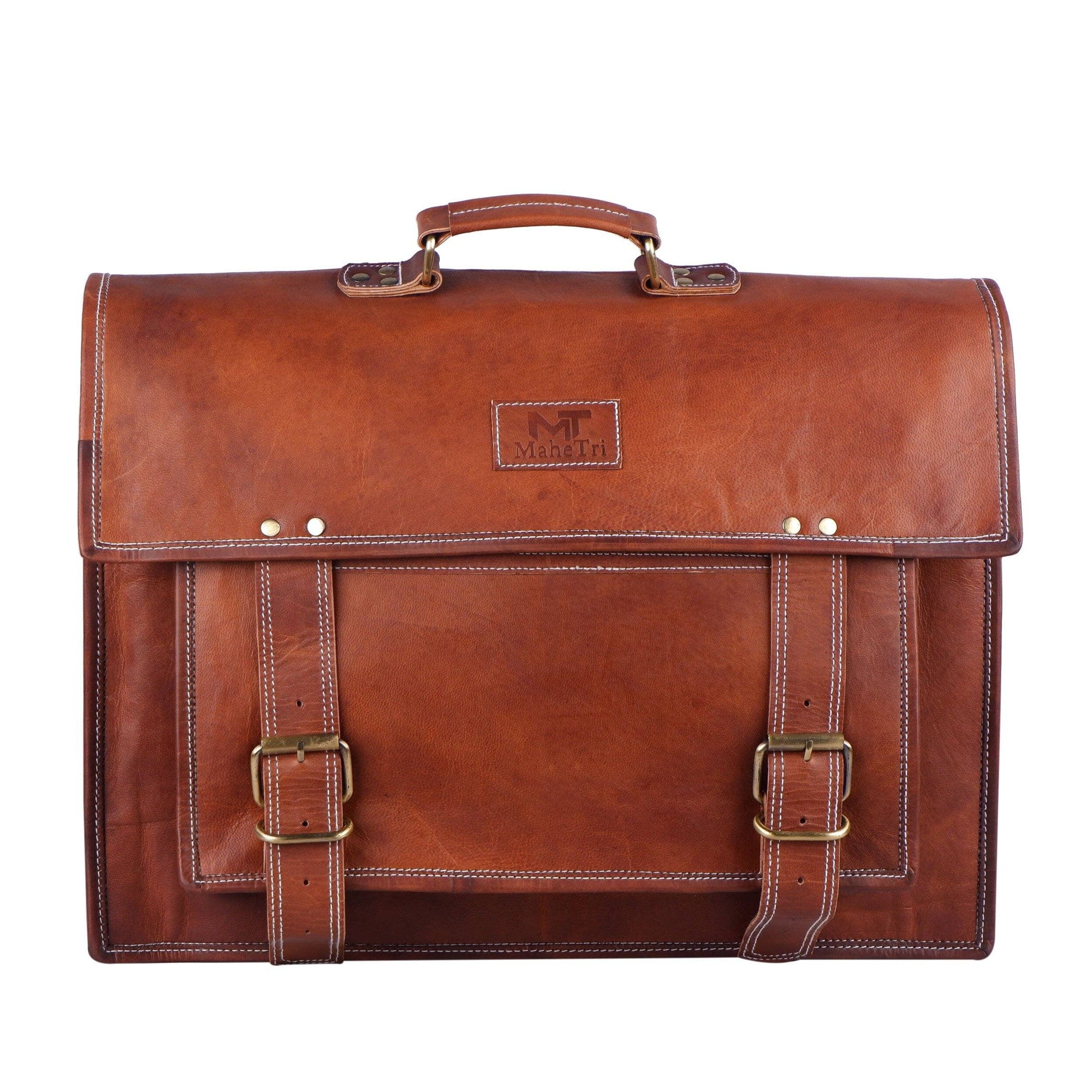 MaheTri Big Pocket | Leather Messenger Bag For Men & Women — Classy ...
