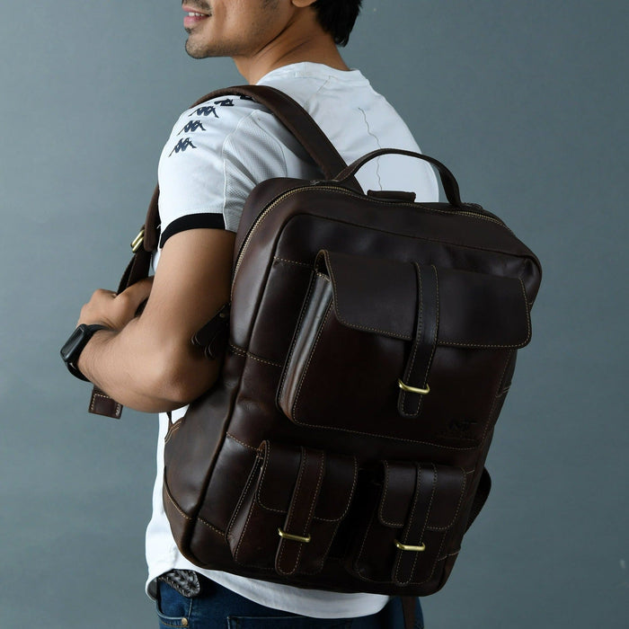Portland Leather Backpack Mens Genuine Leather Laptop Backpack