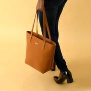 Era Vegan Leather Tote - Tan Brown