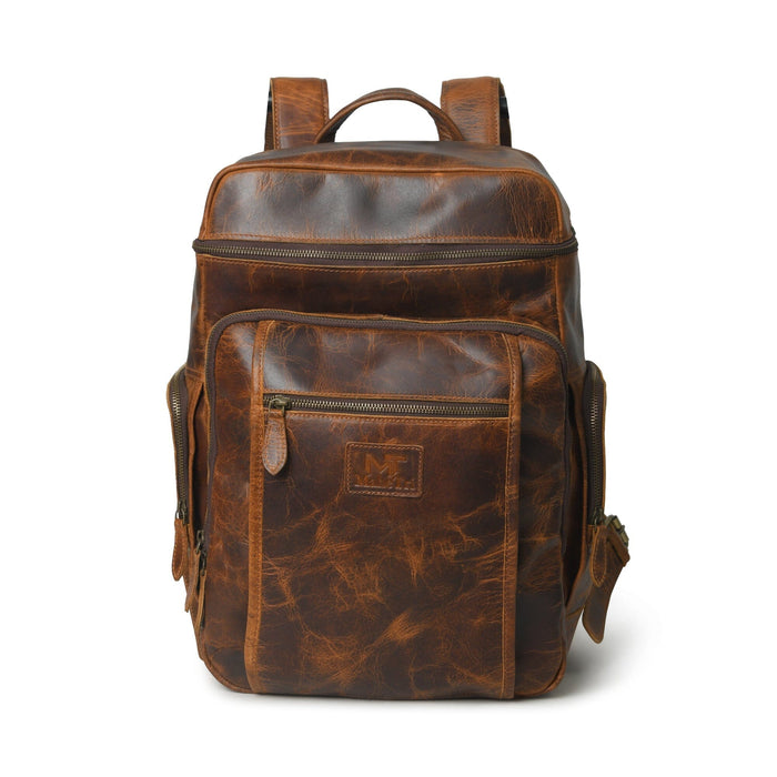 Alpha Caramel Buffalo Leather Travel Backpack Online — Classy Leather Bags