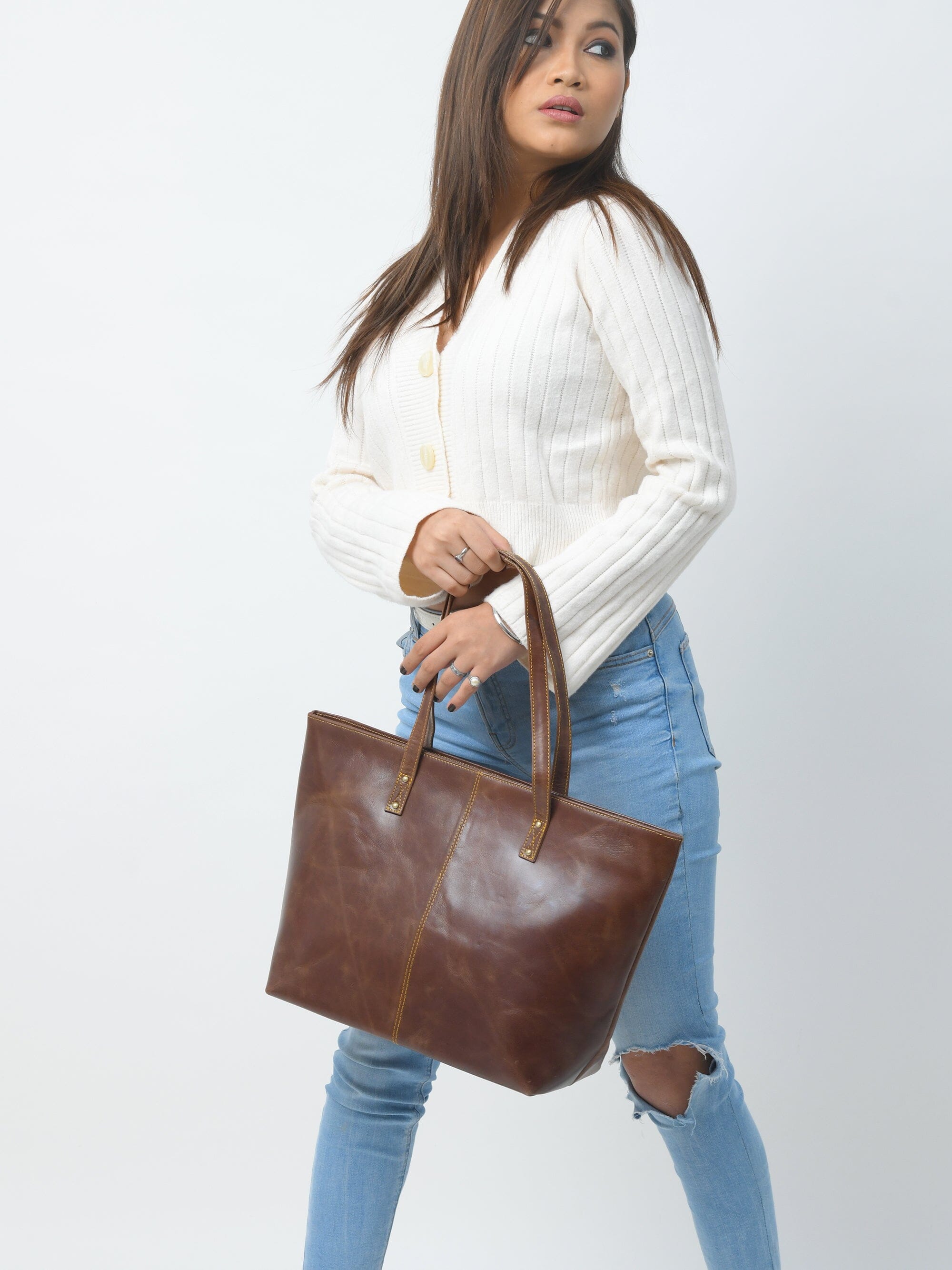 The Kim Tote Bag- Cocoa Brown
