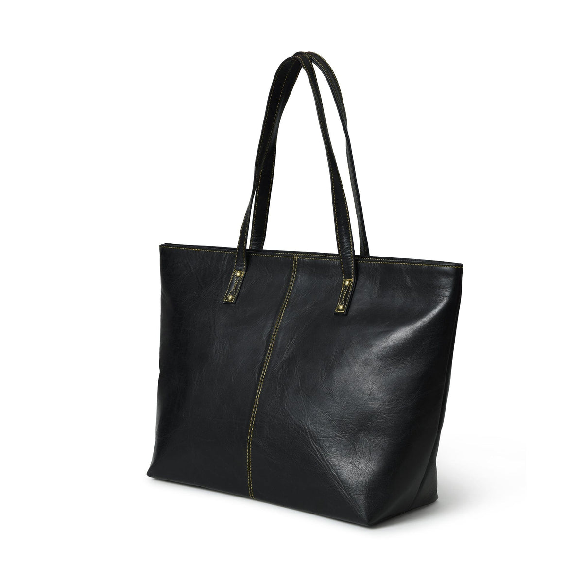Kim Black Leather Tote Bag Black Leather Tote Purse For Women — Classy Leather Bags