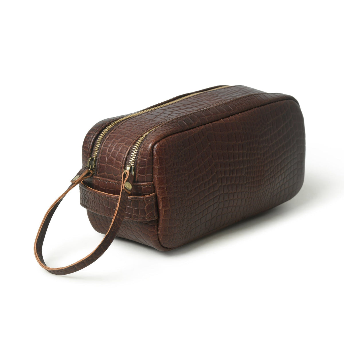 Buy Croco Leather Dopp Kit Toiletry bag Online — Classy Leather Bags