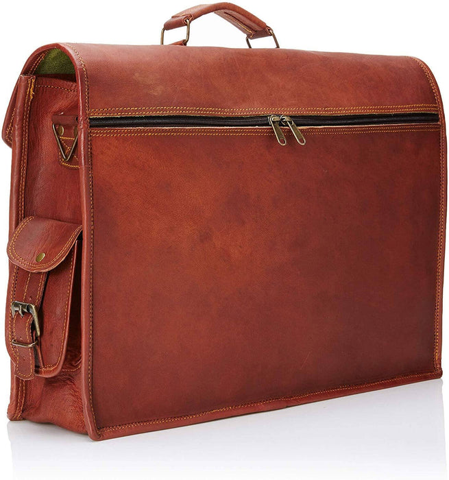 brown handmade leather messenger briefcases Bags