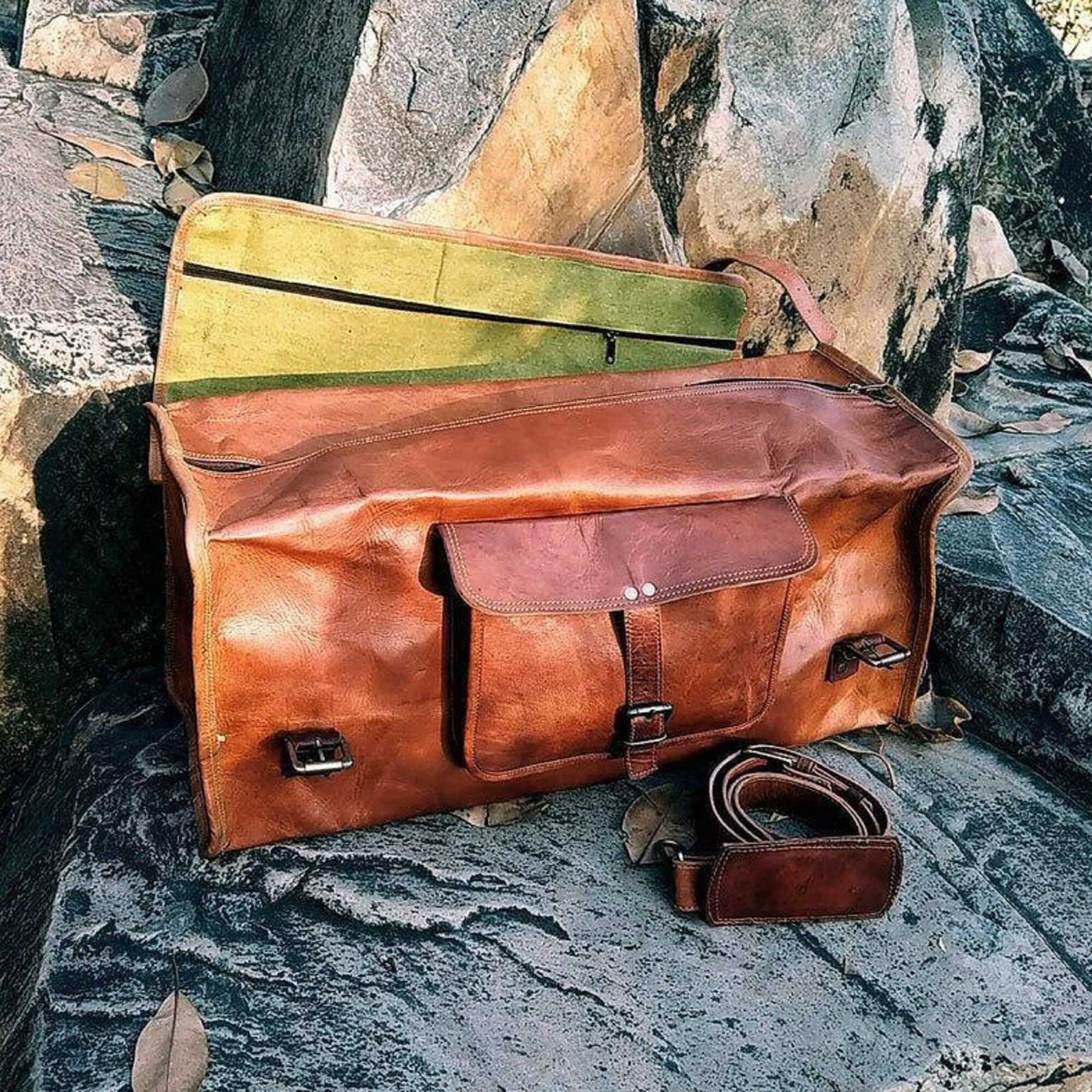 Flapster Leather Duffel Bag | Leather Weekender Bag For Men