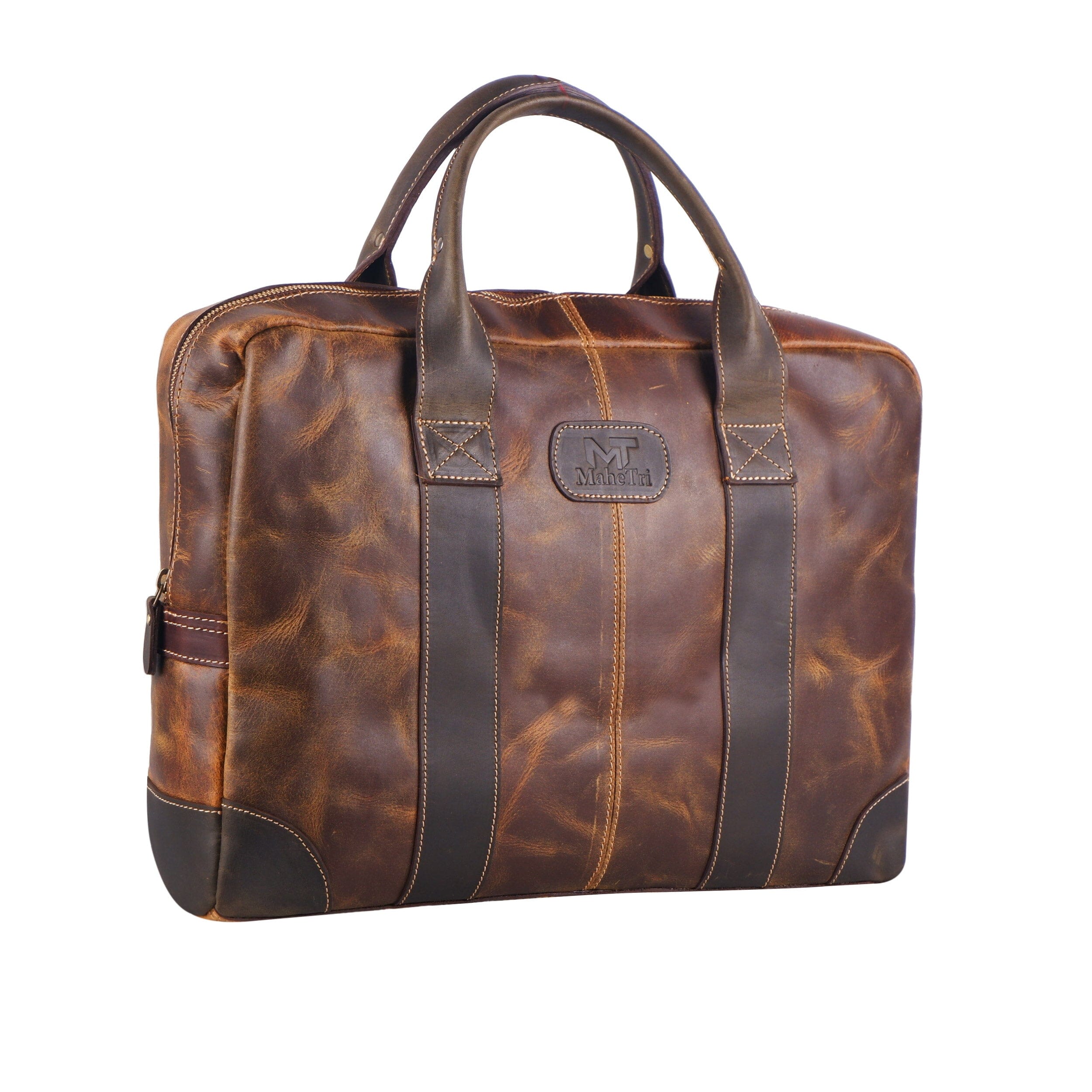 MaheTri Jefferson Leather Briefcase | Leather Laptop Briefcase