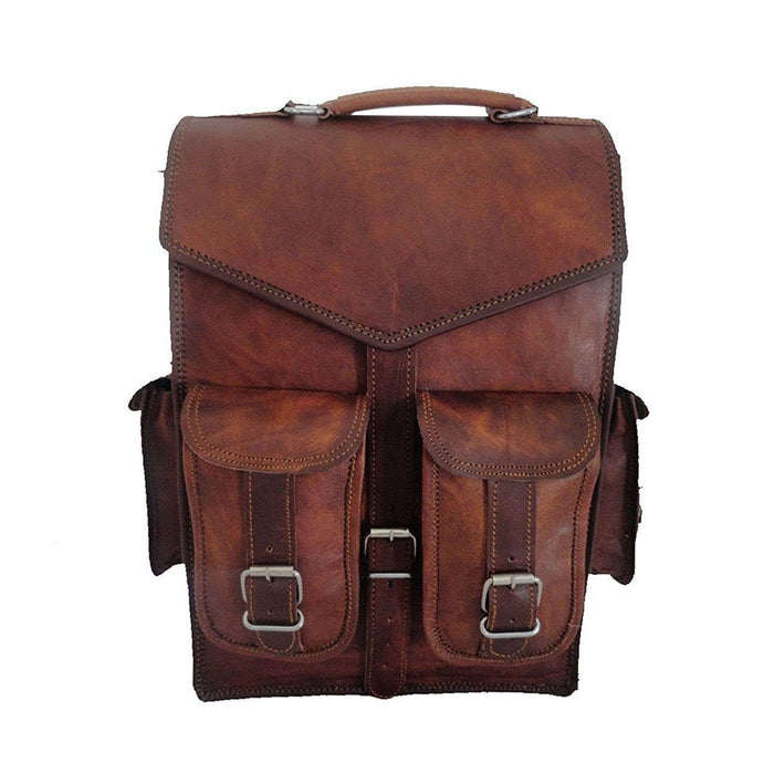 Multi Pocket Leather Messenger Bag  Office Leather Laptop Bag — Classy Leather  Bags
