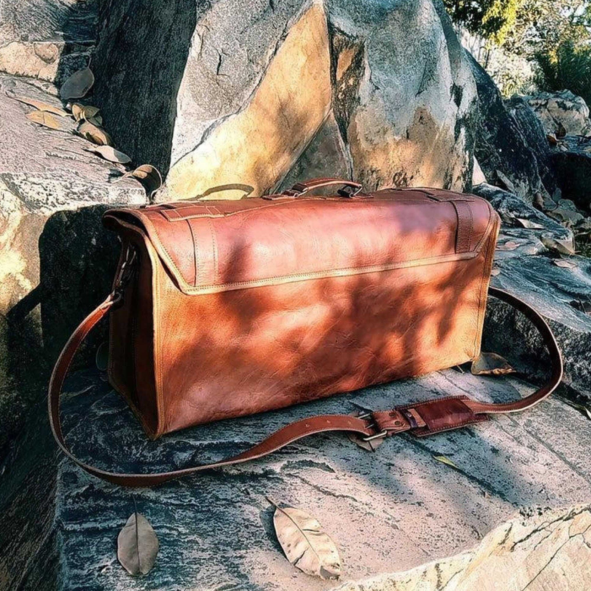 Flapster Leather Duffel Bag | Leather Weekender Bag For Men