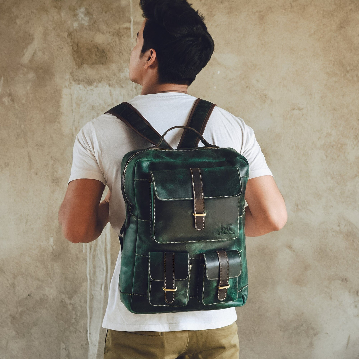 Greenfield Emerald Leather Backpack | Leather Laptop Backpack — Classy ...