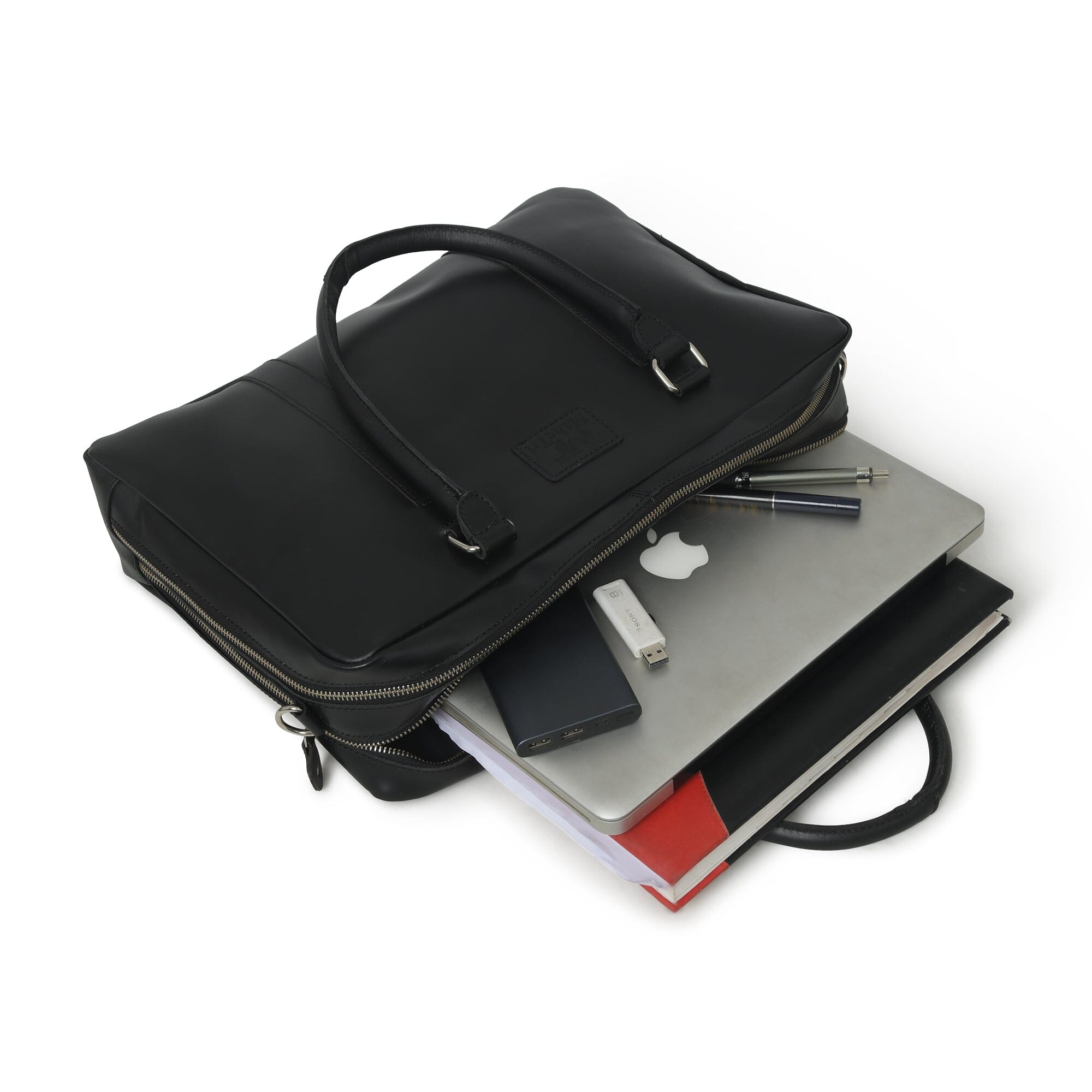 Dixon Black Leather Briefcase | Leather Laptop Briefcase — Classy