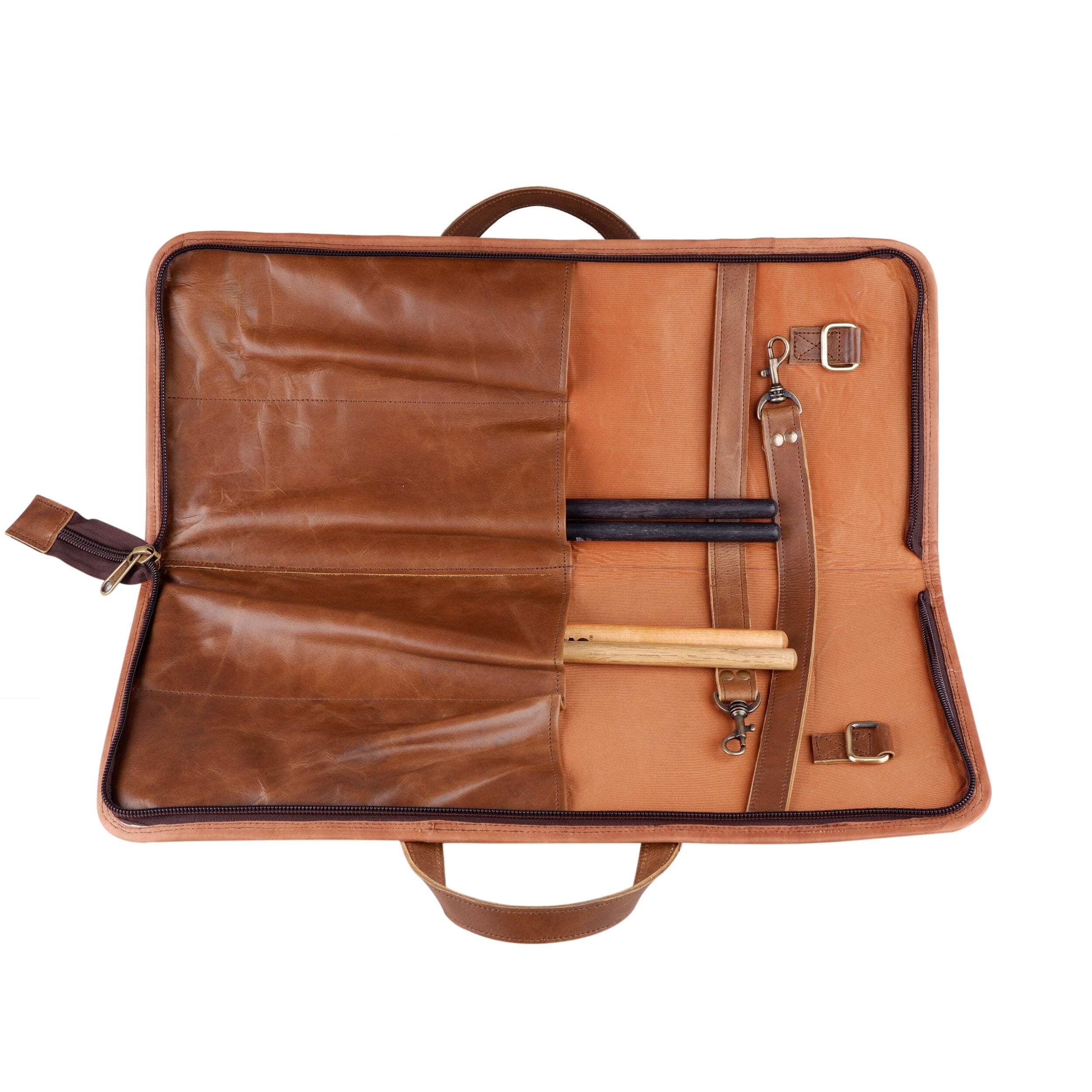 Drummer's Combo | Leather Cymbal bag + Leather Drum Sticks Bag