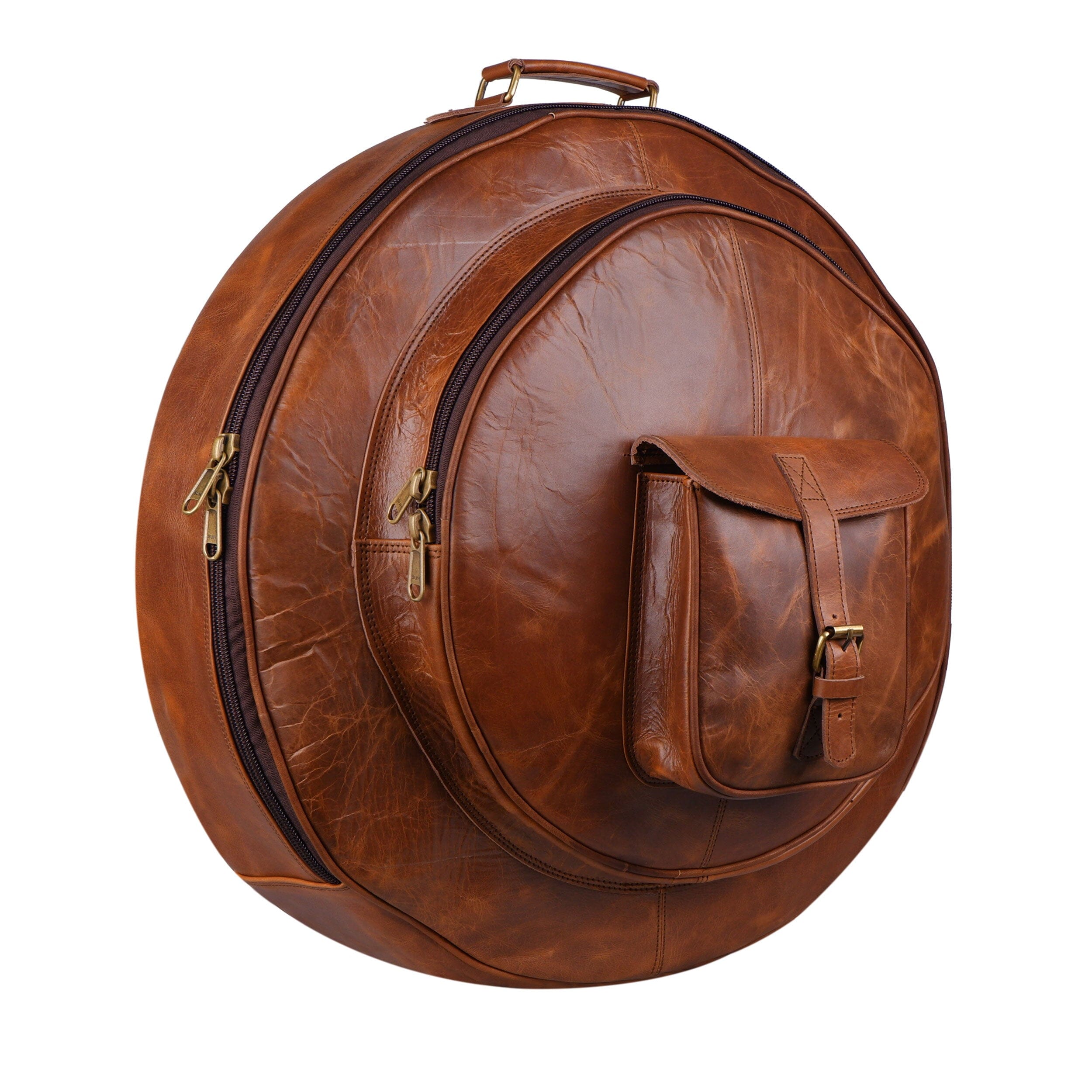 Drummer's Combo | Leather Cymbal bag + Leather Drum Sticks Bag