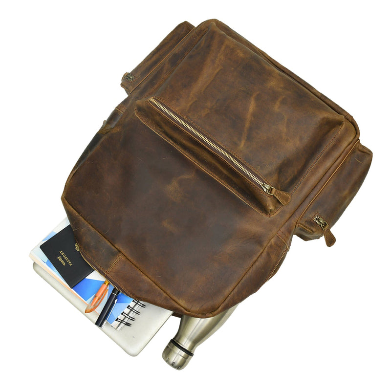 best buffalo leather backpack Top Handle Genuine Leather Backpack, Laptop College Backpack — Classy Leather Bags