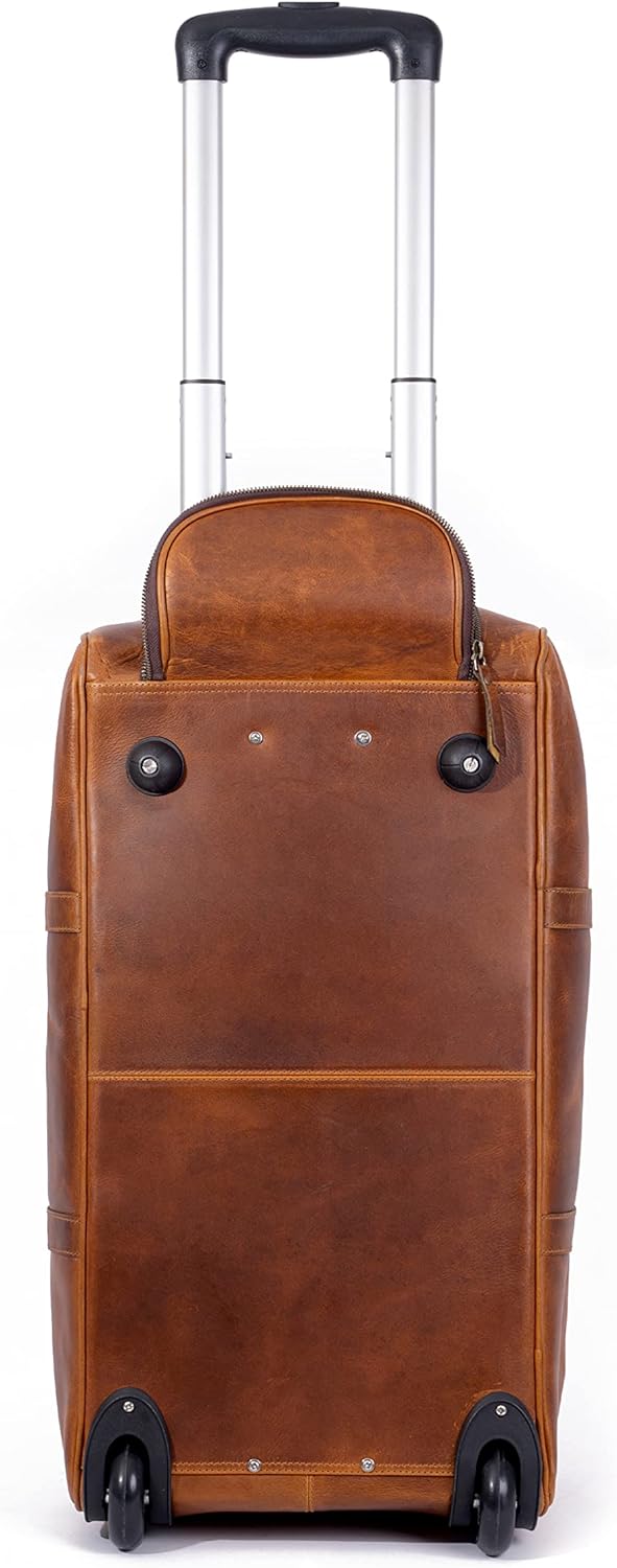 burkely leather waterproof rain trolley bag Buffalo Leather Trolley Bag 24 Inch, Full Grain Leather Duffle Bag — Classy Leather Bags