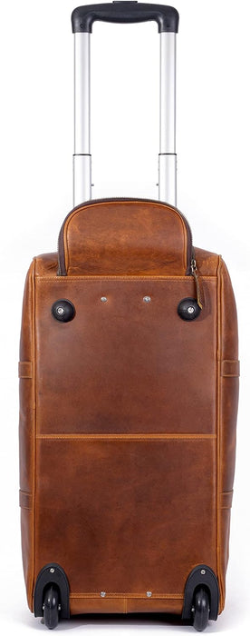 Tan Leather Trolley Bag 44L