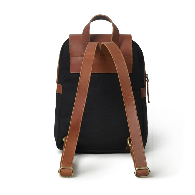 canvas leather backpack small Charlotte Women's Canvas Leather Backpack