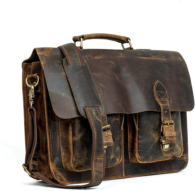 18 laptop messenger bag backpack Fullgrain Leather Messenger Bag