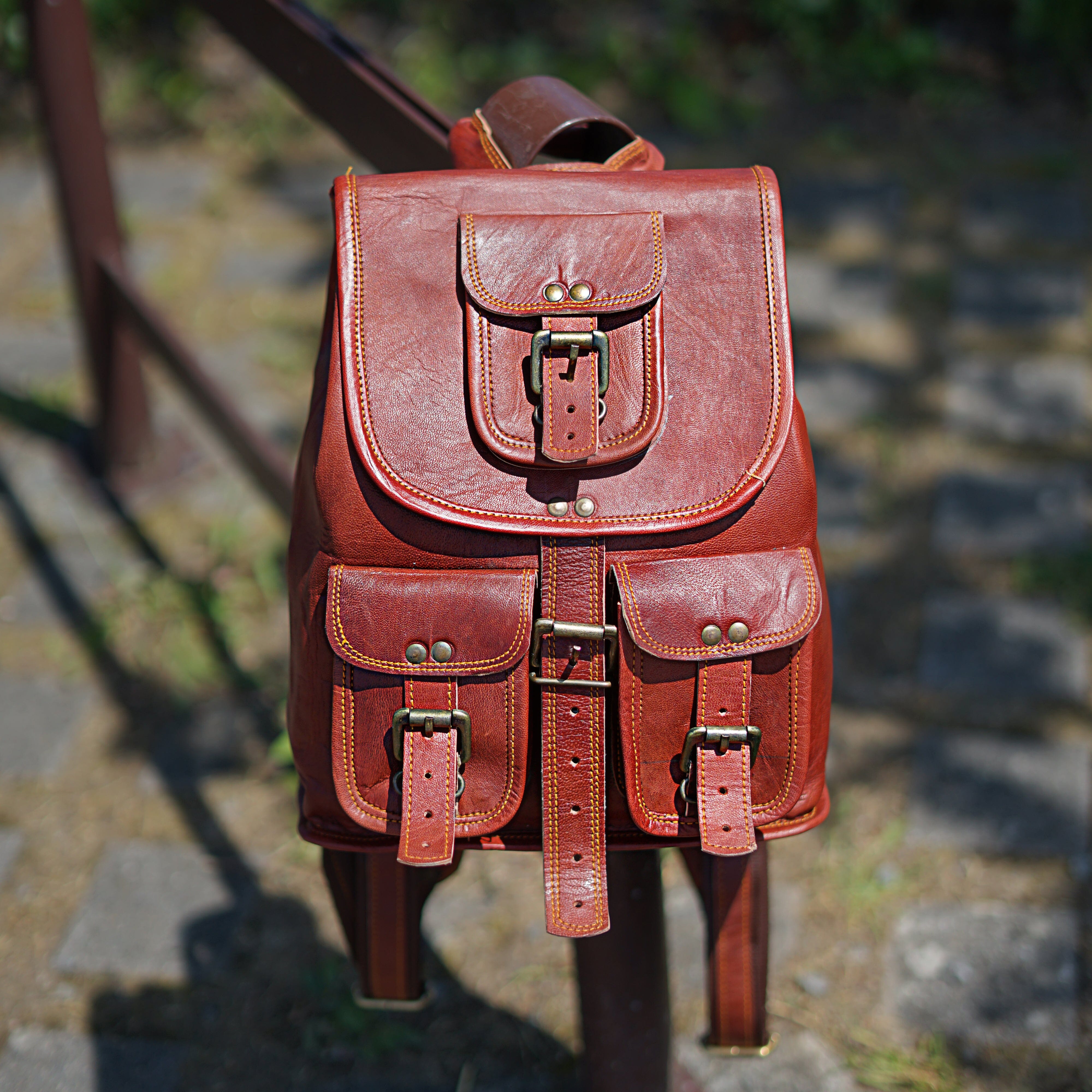 Small Cute Leather Backpack, Travel Mini Leather Backpack — Classy