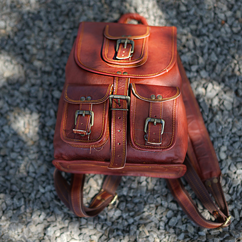 cute look with leather backpack small Victoria Small Cute Backpack