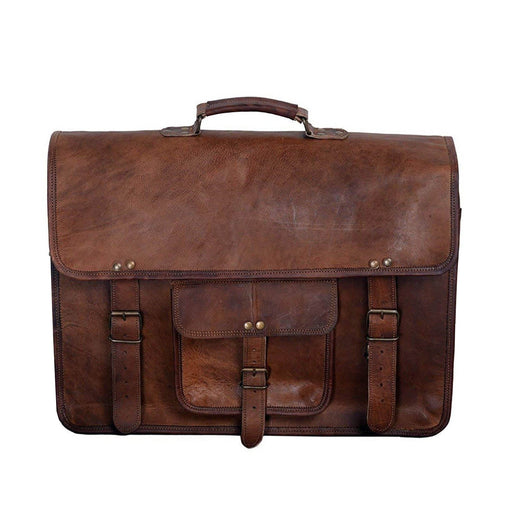 Leather Laptop Messenger Briefcase Bag 